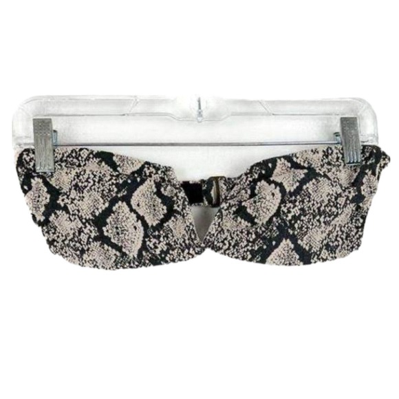 NWT Andie Swim The Scala Strapless Snakeskin Print Swimsuit Top Size Small - Picture 2 of 5